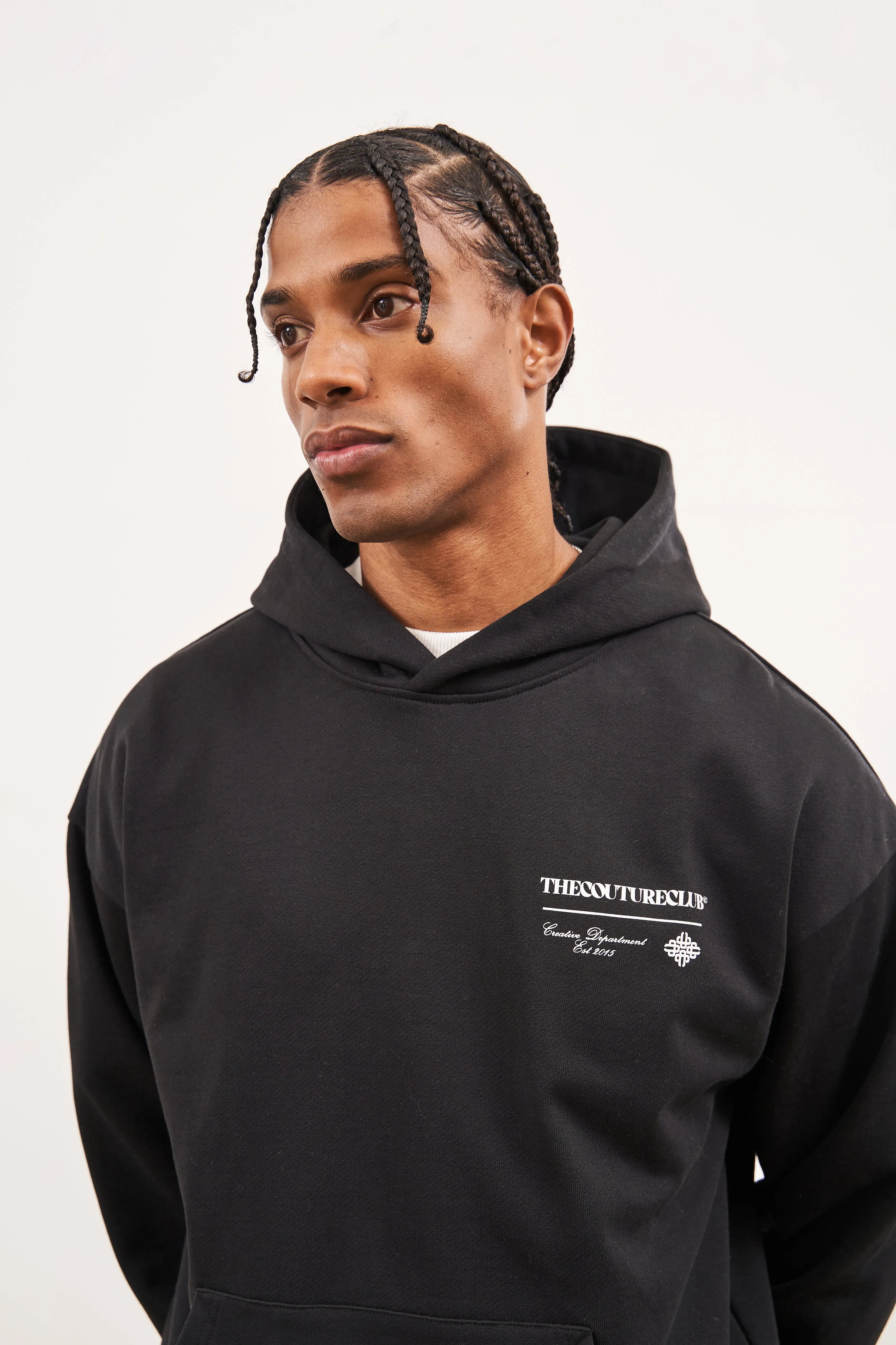 SCRIPT MULTI GRAPHIC HOODIE - BLACK