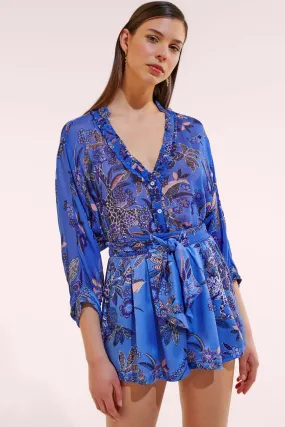 Short Jumpsuit Azia - Blue Leo Forest Short Jumpsuit Azia - Blue Leo Forest