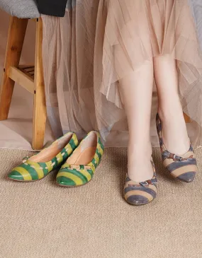 Spring Stripe Slip-on Pointed Flat Shoes Spring Stripe Slip-on Pointed Flat Shoes
