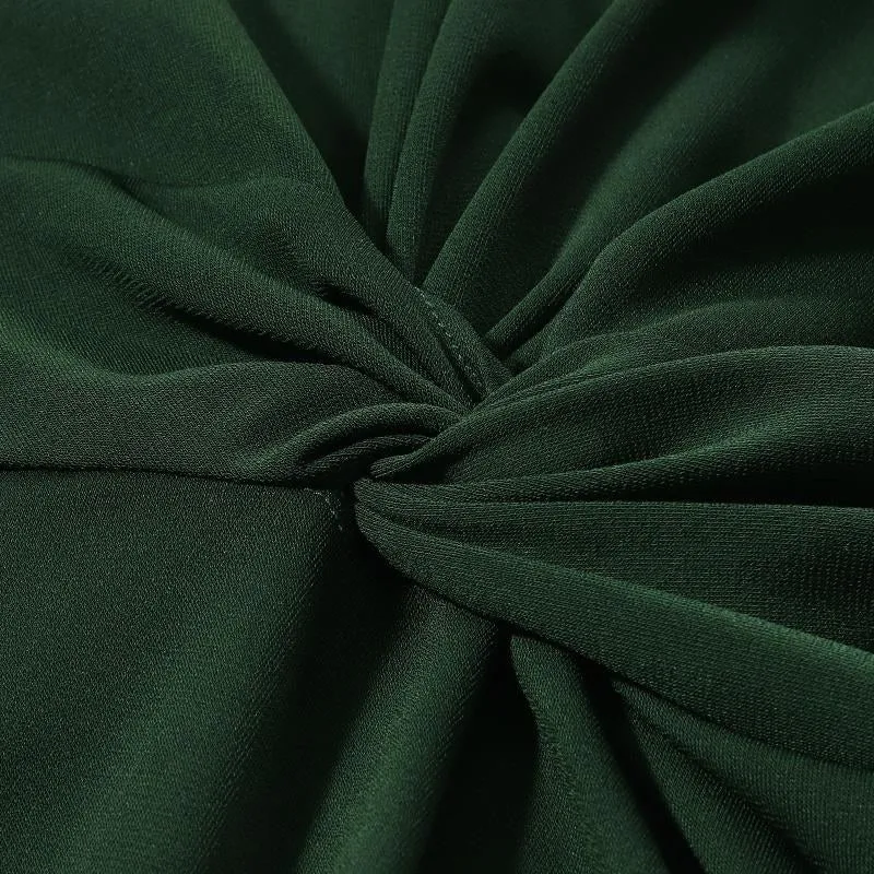 Triacetate Asymmetrical Pleated Gathered Waist Midi Dress