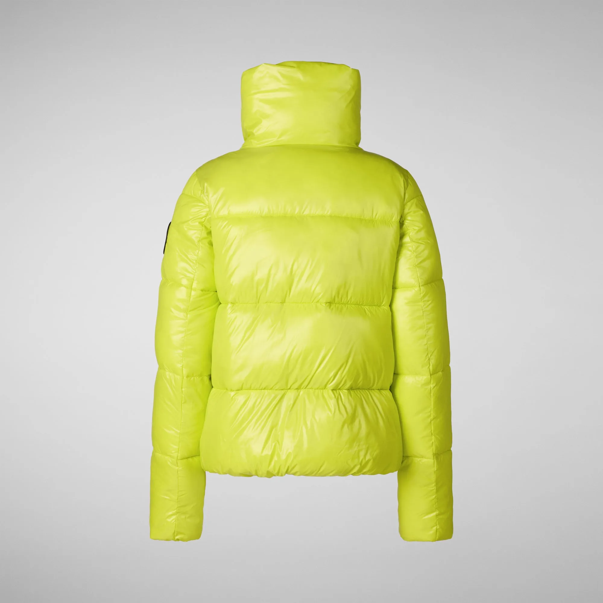 Woman's jacket Ivy in lichen green wolf print