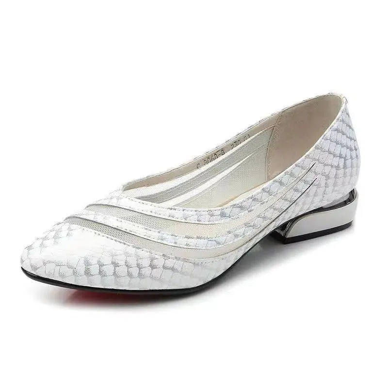 Women's Casual Shoes - GCSFR2352 - Genuine Leather Large Size Pumps