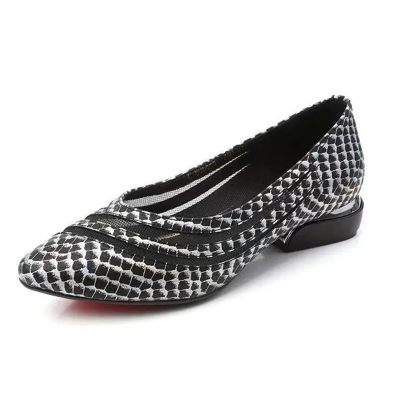 Women's Casual Shoes - GCSFR2352 - Genuine Leather Large Size Pumps