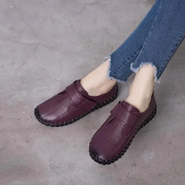 Women's Casual Shoes Handmade Leather Loafers Flats 706
