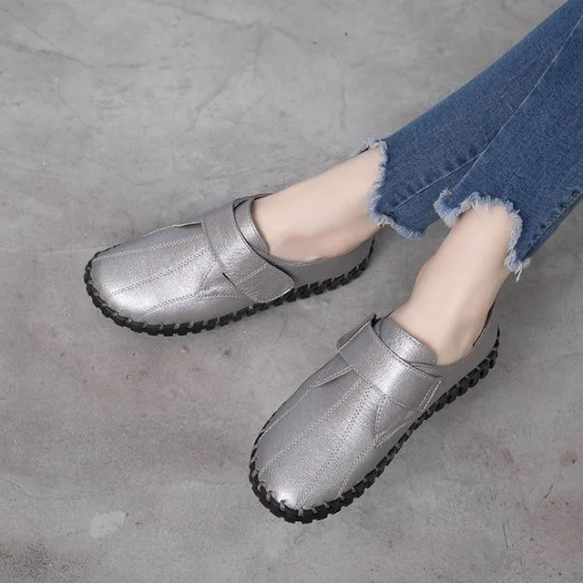 Women's Casual Shoes Handmade Leather Loafers Flats 706