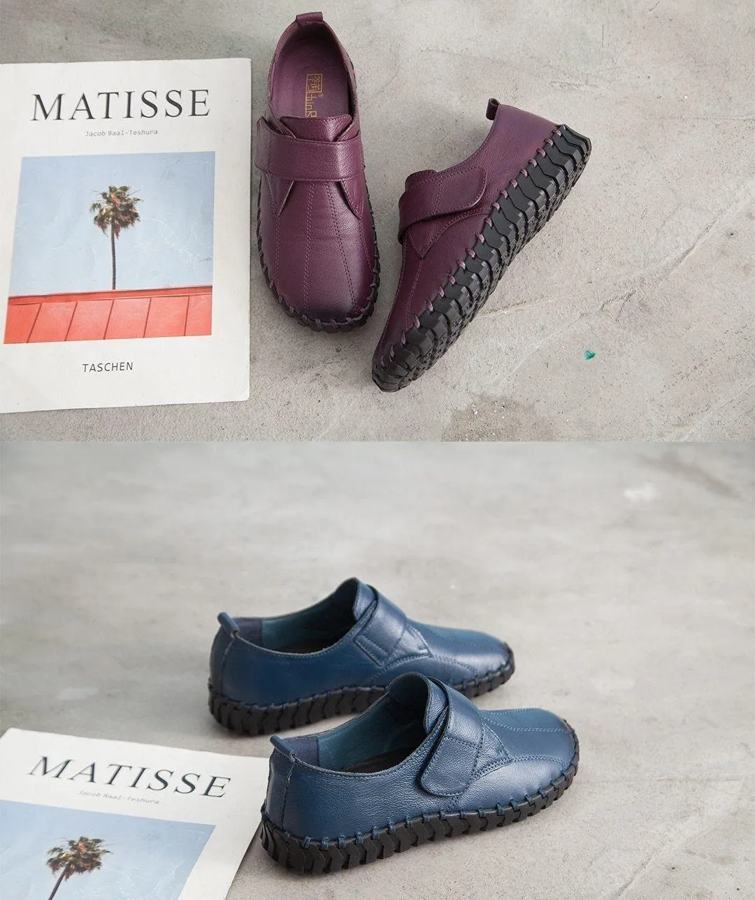 Women's Casual Shoes Handmade Leather Loafers Flats 706
